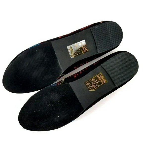 Embroidered Smoking Slipper Flats Boho Aztec Yoki - Picture 7 of 8